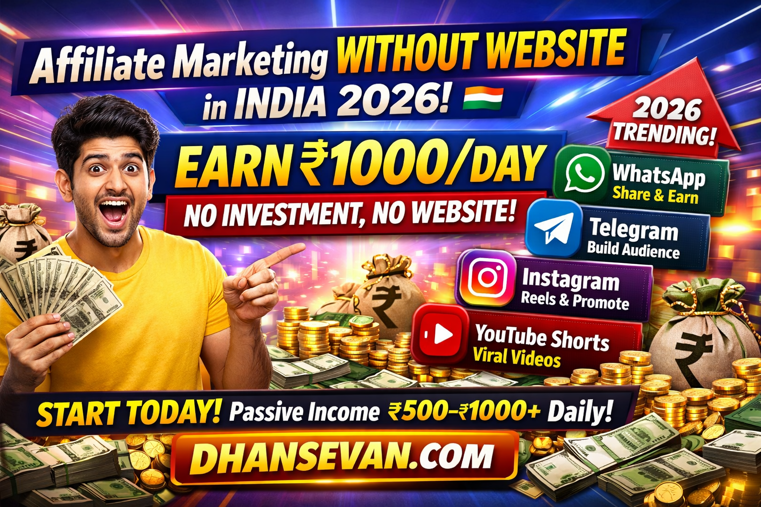 Thumbnail for People Are Quietly Making ₹1000 Daily From Affiliate Marketing Without Website in India (And It's Legal) - Dhansevan Gaming News & Tutorials