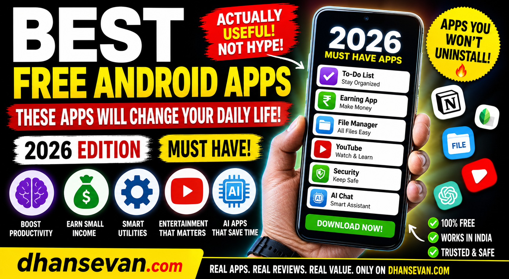 Most ‘Must-Have Apps’ Lists Are Useless… But These Free Android Apps Quietly Fix Your Daily Life (2026)