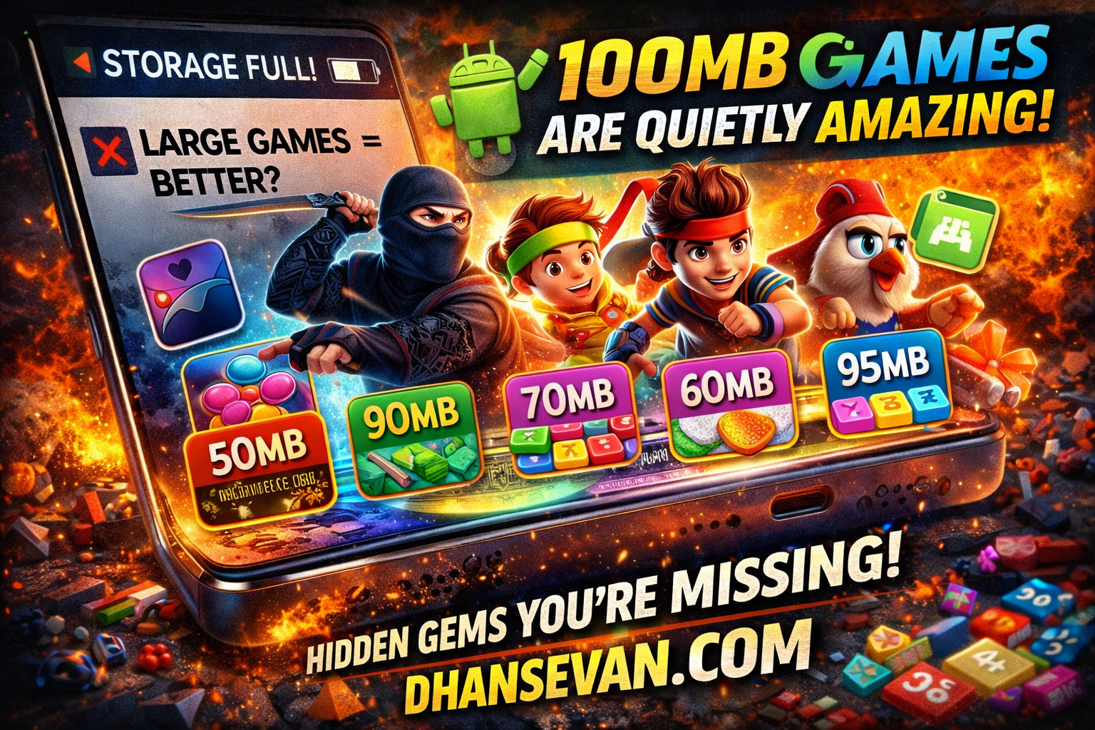 Thumbnail for Your Phone Feels Full… But These Tiny Android Games Are Quietly Better Than 1GB Ones - Dhansevan Gaming News & Tutorials