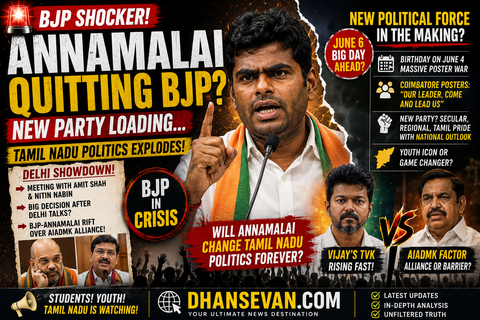 Annamalai Quitting BJP? Tamil Nadu Politics Explodes as Ex-IPS Leader May Launch New Party After Delhi Showdown
