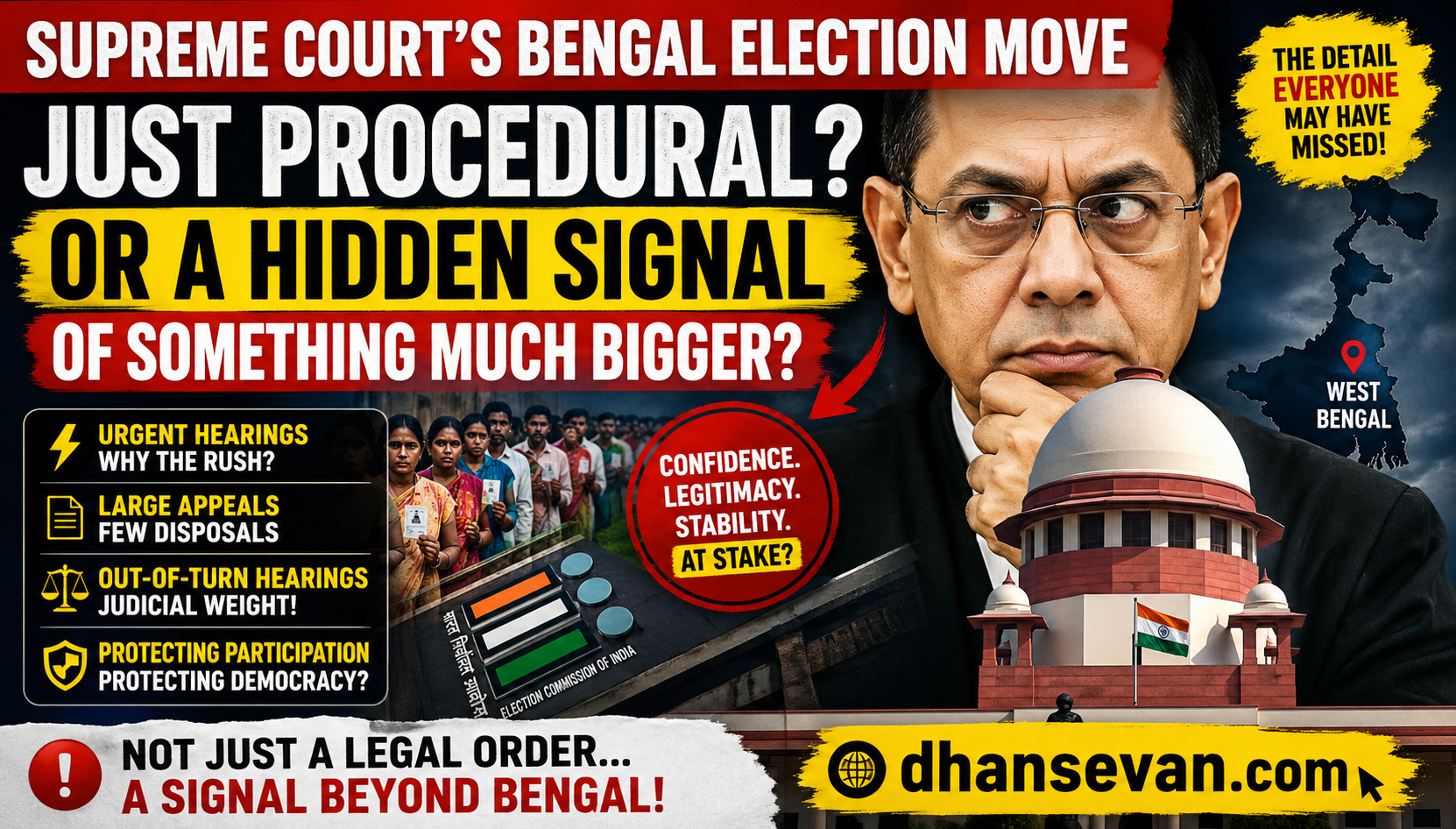 Thumbnail for The Supreme Court’s Bengal Election Move Looks Procedural… But Some Think It Signals Something Much Bigger - Dhansevan Gaming News & Tutorials