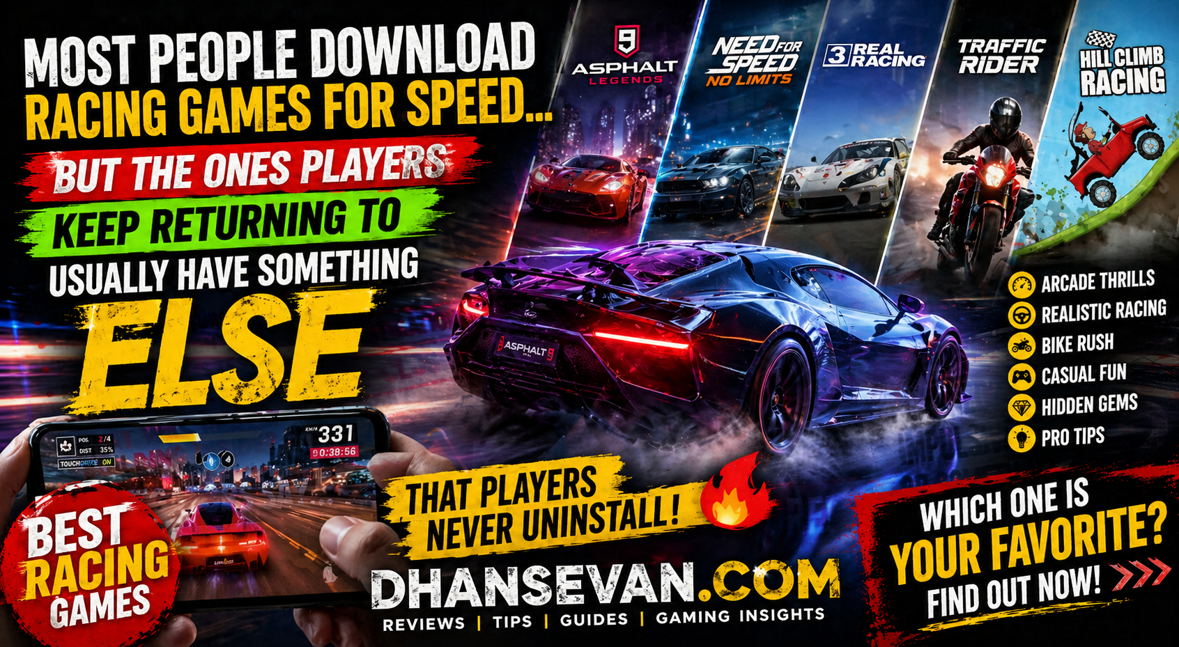 Thumbnail for Most People Download Racing Games For Speed… But The Ones Players Keep Returning To Usually Have Something Else - Dhansevan Gaming News & Tutorials
