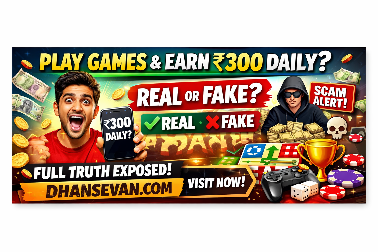 Thumbnail for Stop Playing for Free: How Indians Are Secretly Making Money with Play Games & Earn ₹300 Daily Without Investment? Real or Fake - Dhansevan Gaming News & Tutorials