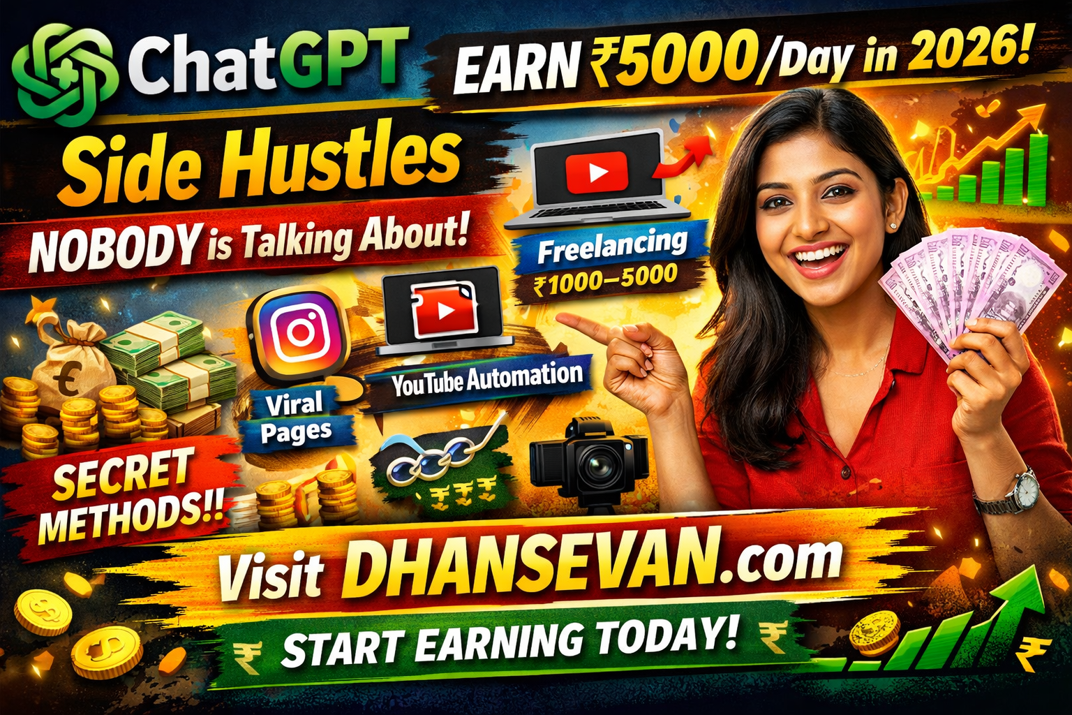 Thumbnail for People Are Quietly Making ₹1000 Daily From ChatGPT Side Hustles Nobody is Talking About (And It's Legal) - Dhansevan Gaming News & Tutorials