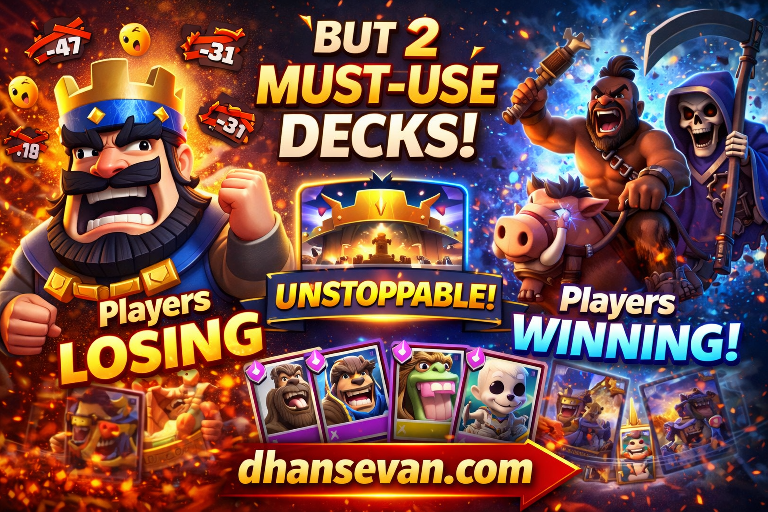 Thumbnail for Most Players Are Losing Matches in Clash Royale… Until They Discover These Decks - Dhansevan Gaming News & Tutorials