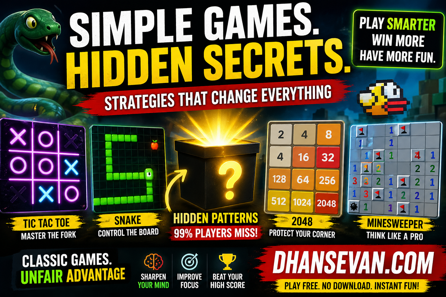 Most People Play Snake, Tic Tac Toe and 2048 for Fun… But Some Players Think One Hidden Pattern Quietly Changes How These Games Are Won