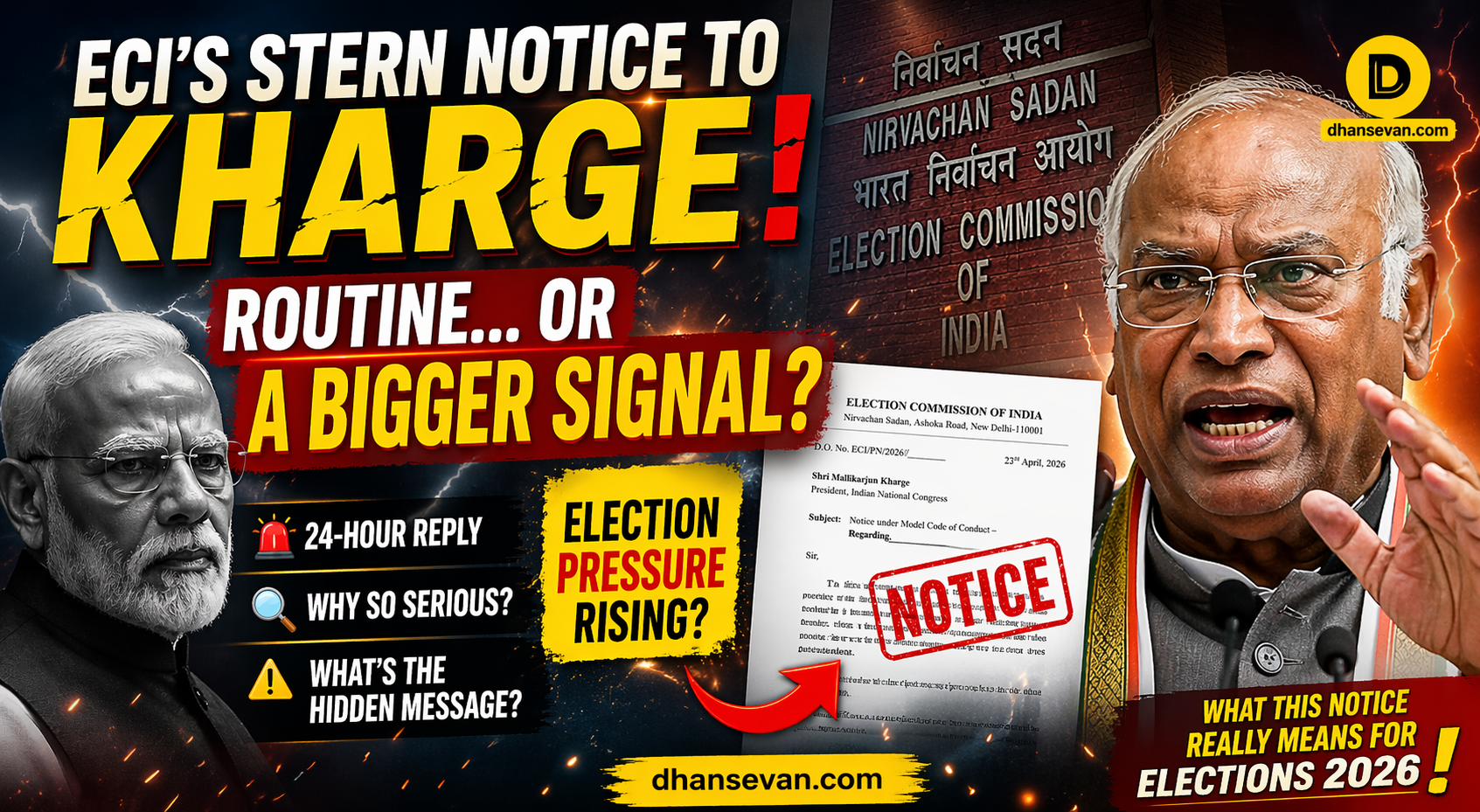 Thumbnail for ECI’s Stern Notice To Kharge Looks Routine… But Some See a Much Bigger Election Signal Behind It - Dhansevan Gaming News & Tutorials