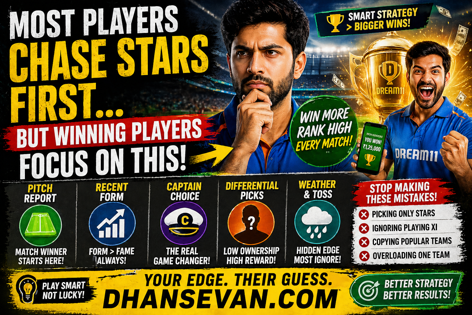 Thumbnail for Most Fantasy Cricket Players Chase Star Players First… But Winning Players Usually Focus On Something Else - Dhansevan Gaming News & Tutorials