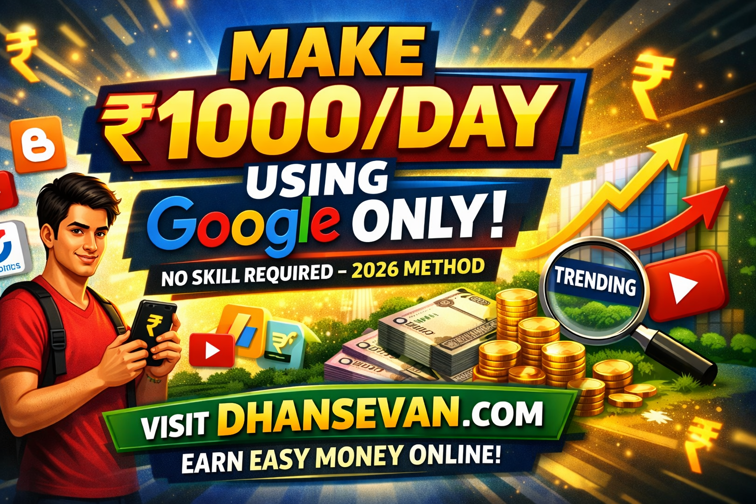 Thumbnail for The One Unfair Strategy in Make ₹1000/Day Using Google Only That Will Decide Everything - Dhansevan Gaming News & Tutorials