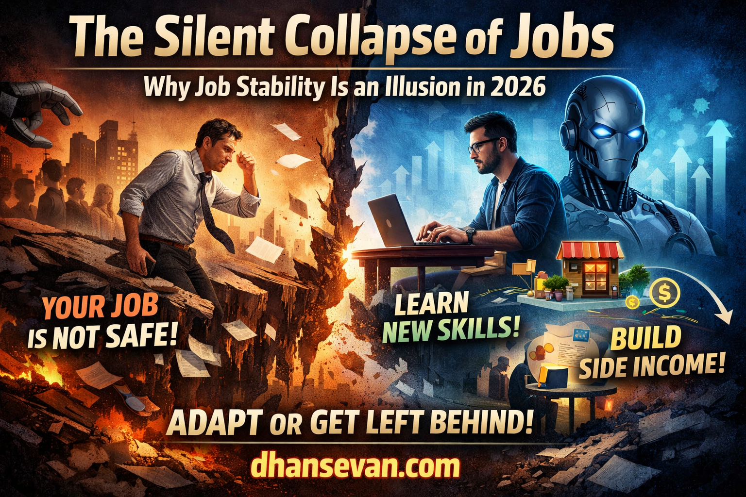 Thumbnail for The Silent Collapse of Jobs — Why Job Stability Is an Illusion in in 2026: The Bizarre Truth That Will Change Everything - Dhansevan Gaming News & Tutorials