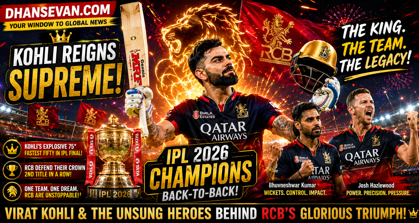 Kohli Reigns Supreme: The King’s Journey & The Unsung Backbone of RCB’s IPL 2026 Triumph