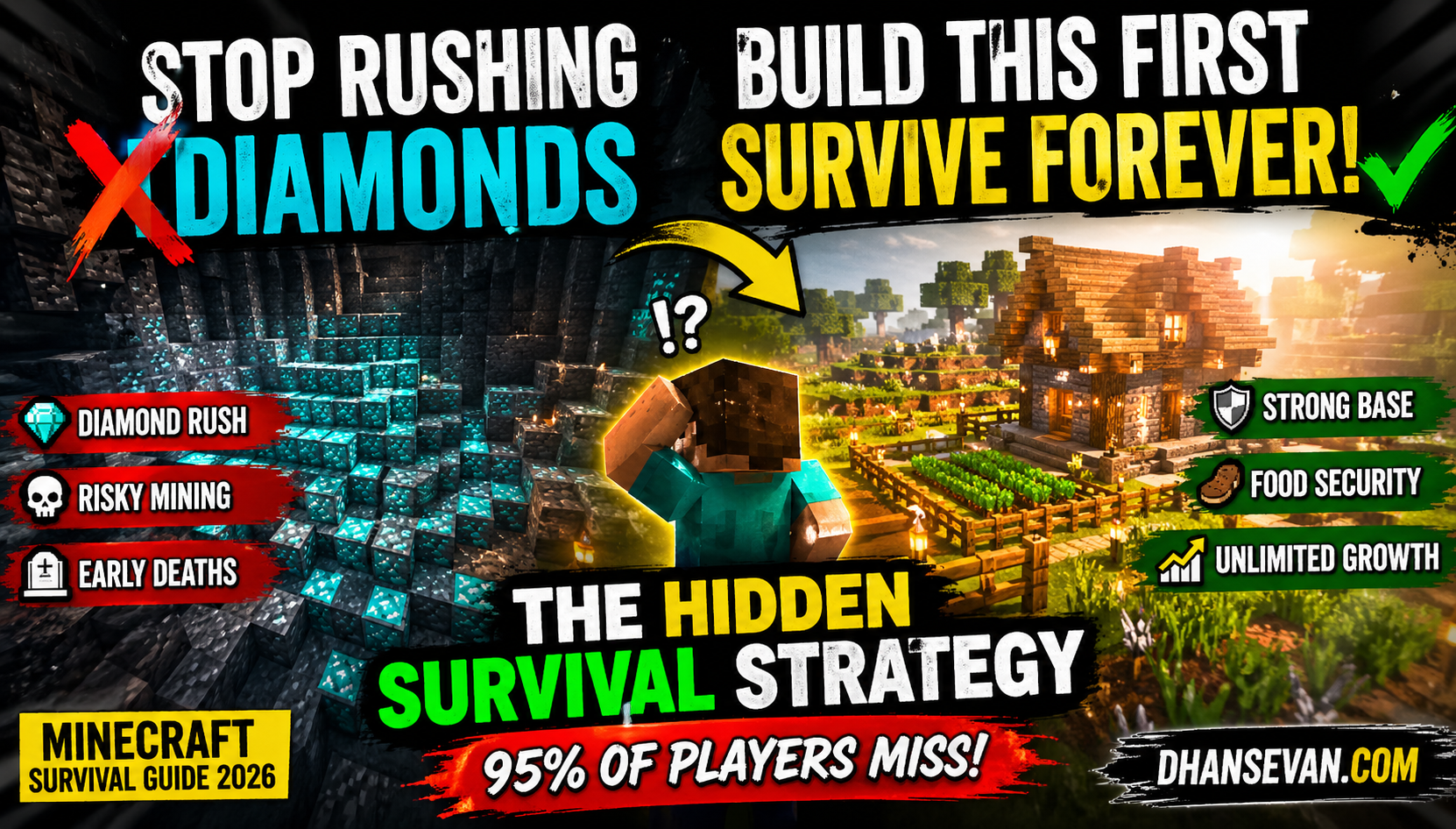 Thumbnail for Most Minecraft Players Rush Diamonds First… But Long-Term Survival Often Depends On Something Else - Dhansevan Gaming News & Tutorials