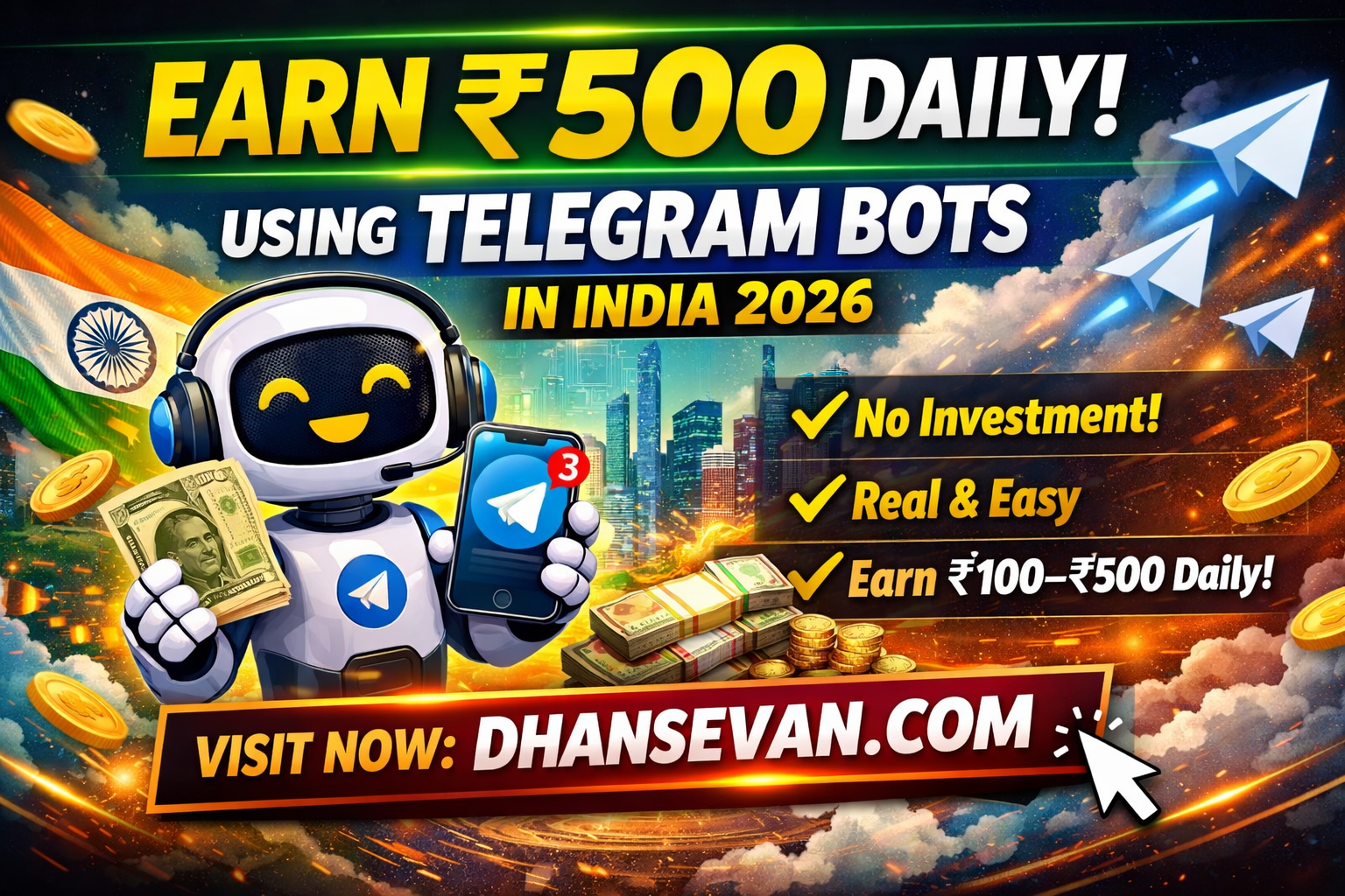 Thumbnail for People Are Quietly Making ₹1000 Daily From Earn ₹500 Daily Using Telegram Bots in India (And It's Legal) - Dhansevan Gaming News & Tutorials