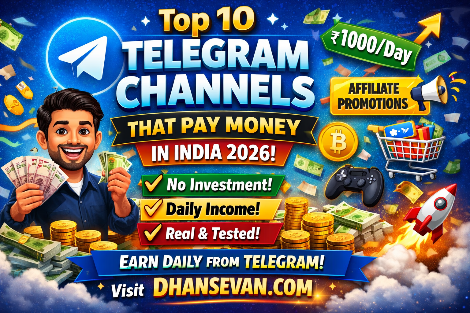 Thumbnail for Stop Playing for Free: How Indians Are Secretly Making Money with Top 10 Telegram Channels That Pay Money in India - Dhansevan Gaming News & Tutorials