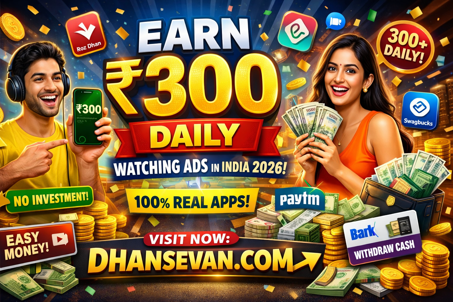 Thumbnail for People Are Quietly Making ₹1000 Daily From Earn ₹300 Daily by Watching Ads in India (And It's Legal) - Dhansevan Gaming News & Tutorials