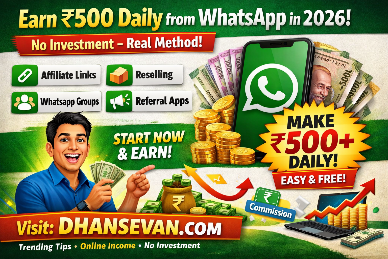 Thumbnail for Stop Playing for Free: How Indians Are Secretly Making Money with Earn ₹500 Daily from WhatsApp in - Dhansevan Gaming News & Tutorials