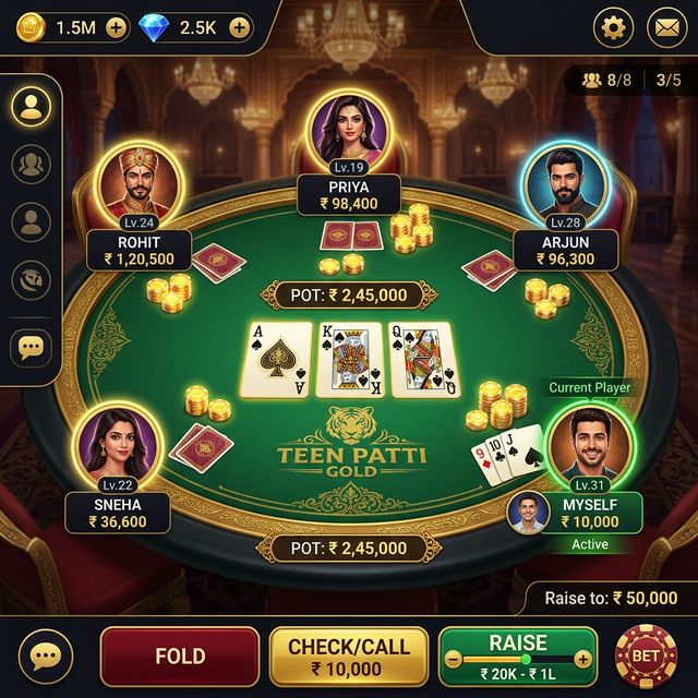 Teen Patti Gold gameplay screenshot 1 - Android Card Games game on Dhansevan
